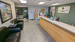 North East Portland Chiropractic Clinic reception desk and waiting room.