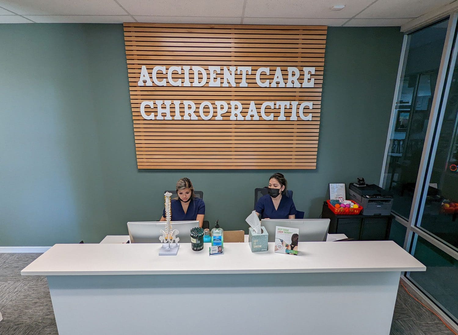 East Vancouver Accident Care Chiropractic & Massage front desk.