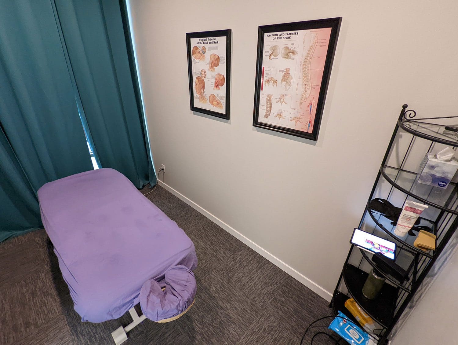 East Vancouver Massage Therapy room with a massage table in the middle