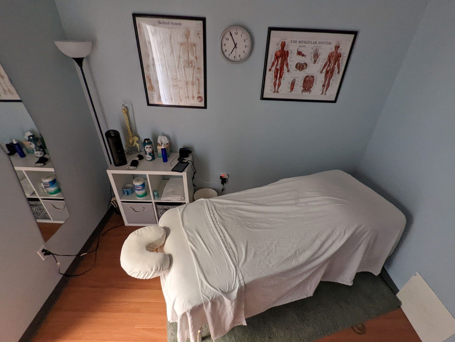 Chiropractic massage therapy room at Hazel Dell clinic in Washington.