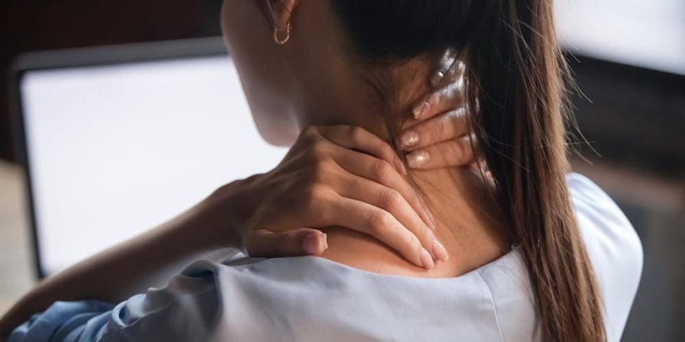 A woman is suffering from nerve pain.
