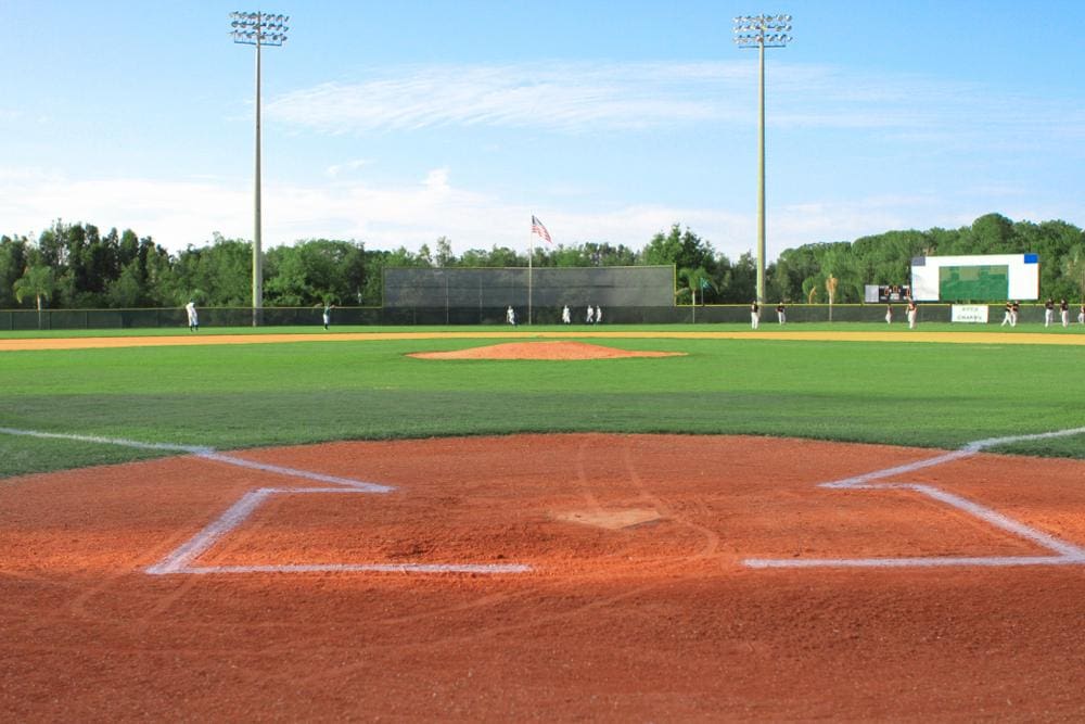 A baseball field. 