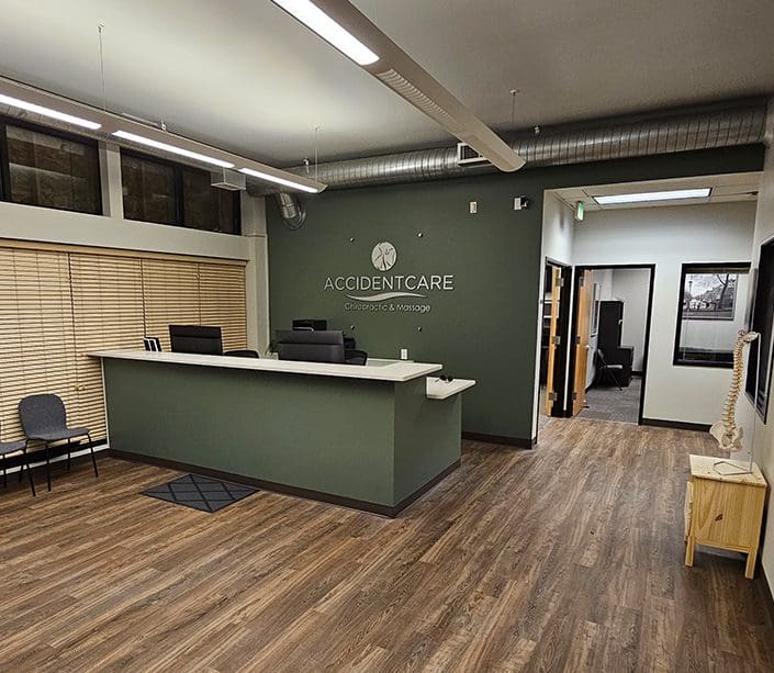 North Portland Chiropractor clinic front desk patient reception area.